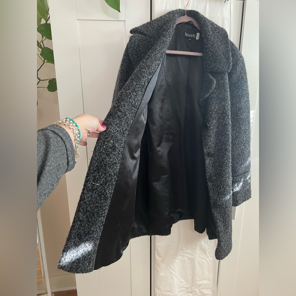 Vintage Novelti Wool Blend Grey Pea Coat 🧥 Size 16 / 18 XXL - Picture 15 of 17